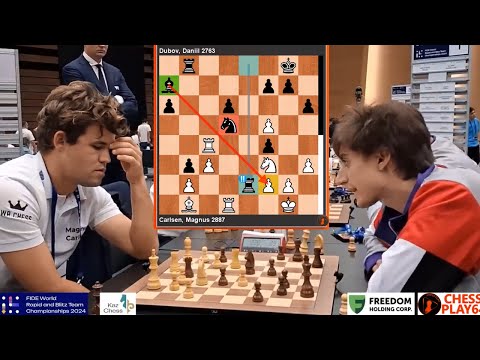 🎦 Carlsen's magic vs Dubov's Briliance | Magnus Carlsen vs Daniil Dubov - World Rapid Teams 2024