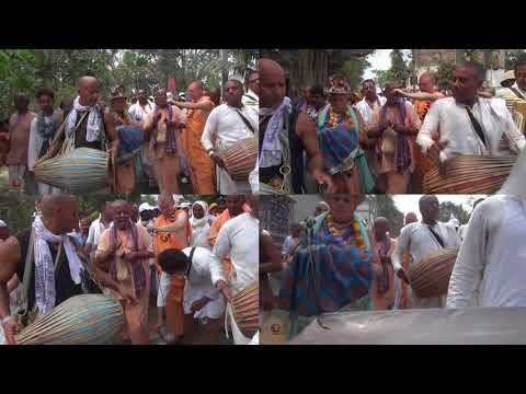 2017 Navadwip Mandala Parikrama, Day 5. Part 8 Quad screen. Kirtan Party on the move.