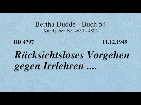 BD 4797 - RÜCKSICHTSLOSES VORGEHEN GEGEN IRRLEHREN ....