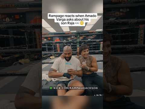 Rampage reacts when Amado Varga asks about his son Raja #rampage #rampagejackson #n3on #ufc #shorts
