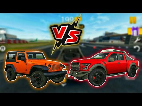 Extreme Car Driving Simulator - Jeep Wrangler vs Ford Raptor | Drag Race Series 🚗
