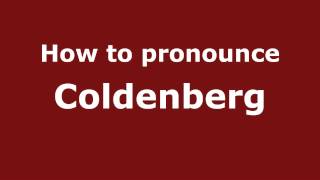 How to pronounce Coldenberg
