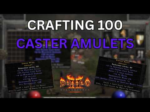 Can I Get Some GG finds?! Crafting 100 Caster Amulets! Diablo 2! #diablo2 #diablo #crafting