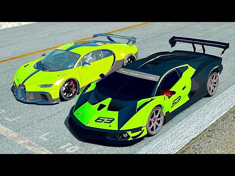 Lamborghini Essenza SCV12 vs Bugatti Chiron Pur Sport at Mugello GP