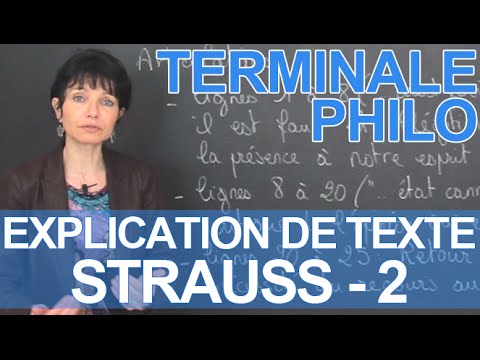 Text Explanation, Strauss: Part 2 - Philosophy - Terminale - Les Bons Profs