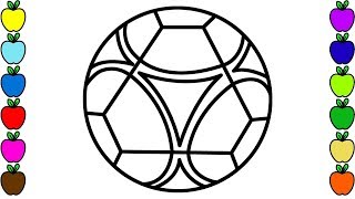 Learn Colors By Drawing and Coloring Soccer Ball - Coloring Pages for Kids - Drawing for Kids