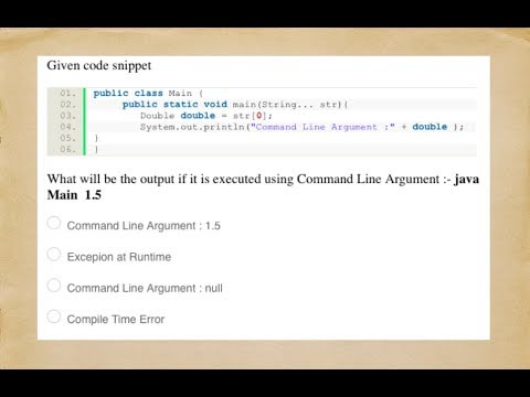 Java Command Line Multiple Choice Question