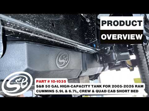 S&B 50 Gallon High-Capacity Fuel Tank for 2005-2026 Dodge Ram Cummins 5.9L & 6.7L, Crew and Quad Cab Short Bed video