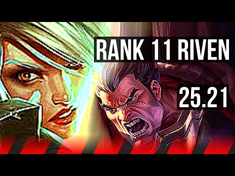 RIVEN vs DARIUS (TOP) | 6 solo kills, 9/1/1, Rank 11 Riven | EUW Challenger | 25.21