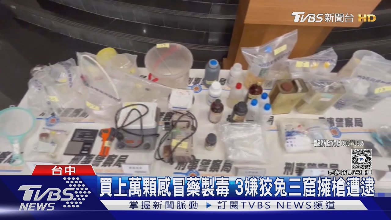 買上萬顆感冒藥製毒!3嫌狡兔三窟擁槍遭逮