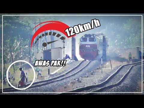 AWAS PAK KERETANYA NGEBUT! KERETA API UJI KECEPATAN TERTINGGI V Max 120km/h