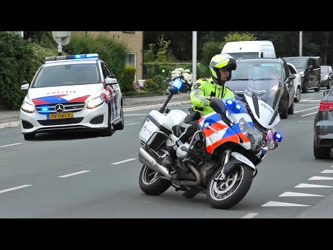 [Piepende banden & Versneller] PRIO 1 2x Politie met hoge spoed onderweg naar een ongeval in Elburg