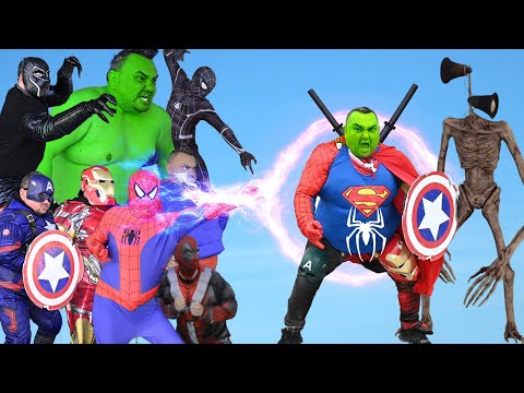 Superhero Made Of All Superheroes VS Siren Head