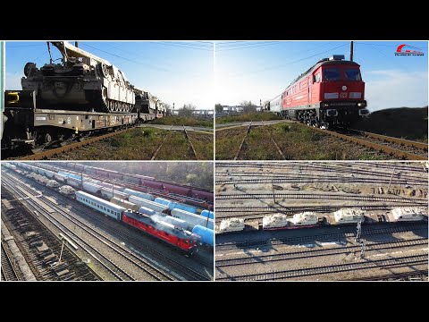 TREN MILITAR cu VEHICULE BLINDATE in Oradea~Ludmila 65-1005-6 M. Viteazul -19 Noiembrie 2024 [DRONE]