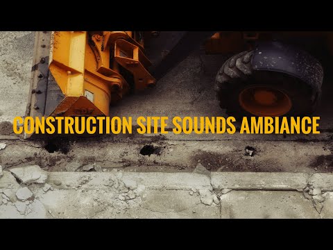 10 hours construction site sound | workers | construction ambiance | bulldozer | black screen