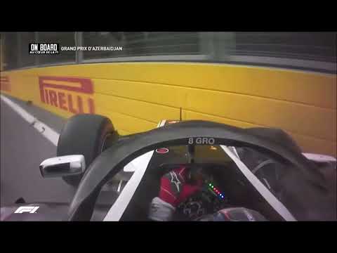 Marcus Ericsson "hits" Romain Grosjean - Baku 2018