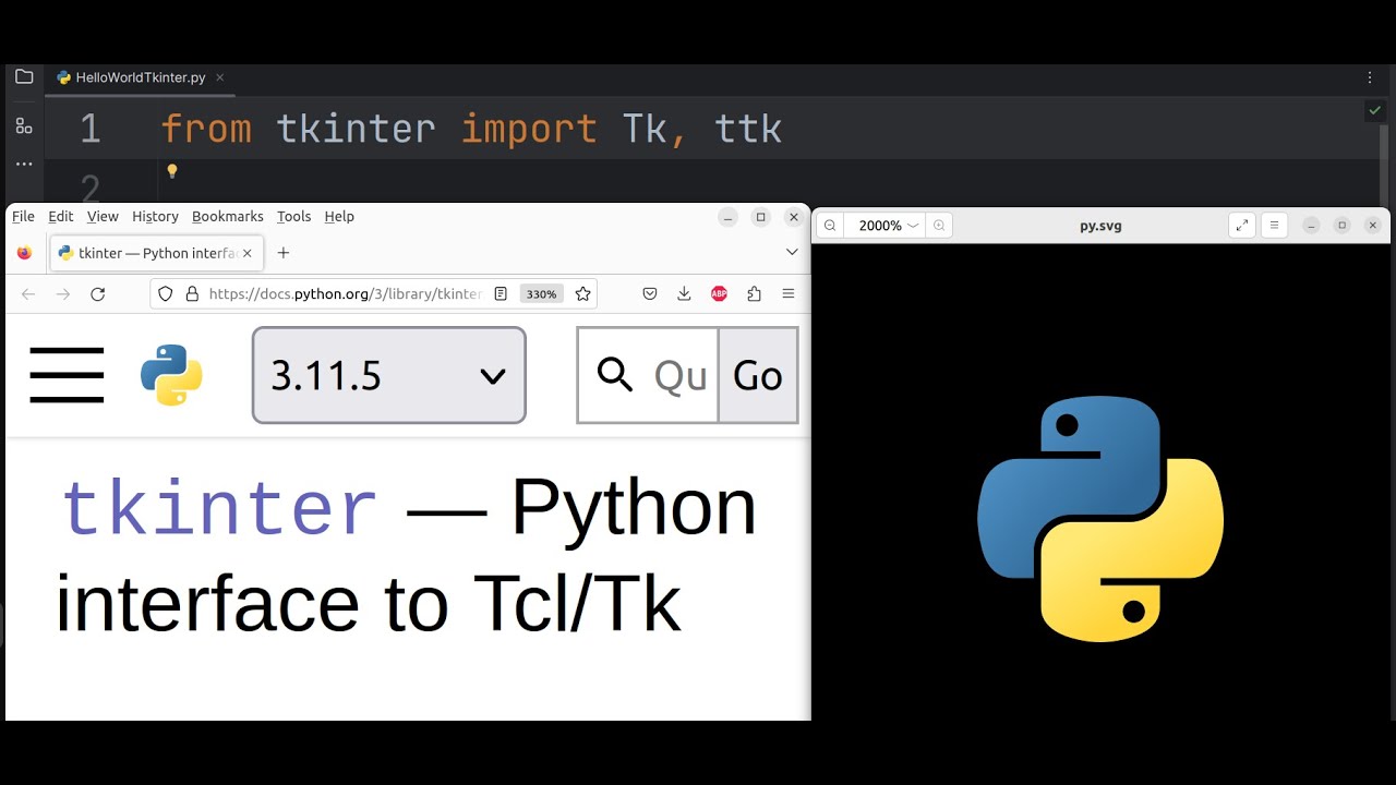 Create a GUI Application using Tkinter (“Tk interface”)