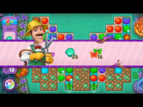 Gardenscapes Level 284 Super Hard Level All Goals Complete - Gameplay