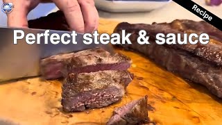 Pan Seared New York Steaks with Wolfgang Puck’s Port-Dijon-Cream Sauce