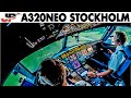 Piloting AIRBUS A320NEO To Stockholm Cockpit Views