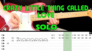 CRAZY LITTLE THING CALLED LOVE - Guitar lesson - Guitar solo (with tabs) - Queen - fast &amp; slow