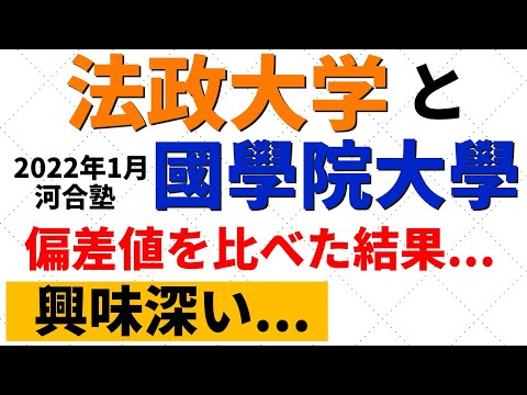 経営学科 法政大学と國學院大學の難易度！MARCHと成成明学獨國武の偏差値を比較【2022年1月】