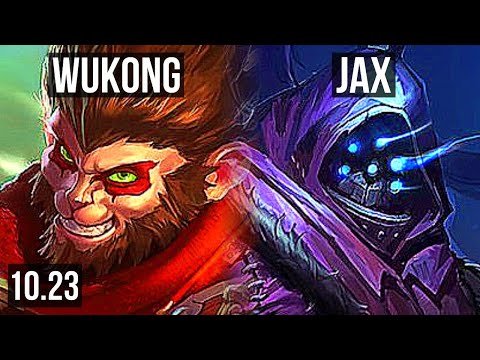 WUKONG vs JAX (TOP) | 8 solo kills, 1.7M mastery, 900+ games, Godlike | KR Diamond | v10.23