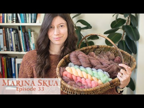 Marina Skua Ep 33 – Longing for sun, new alpaca colours, summer knitting, spinning bold fibre blends