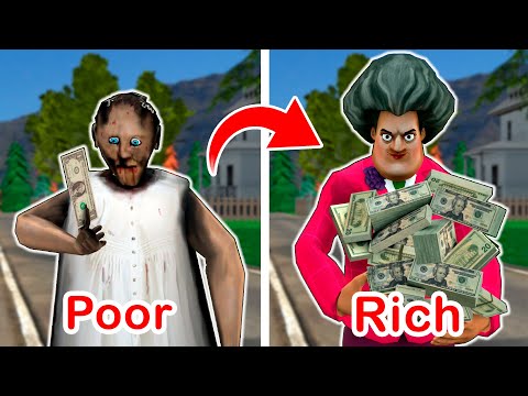 Granny vs Rich Scary Teacher vs 10.000$ - funny horror animation parody (p.203 ep.2)