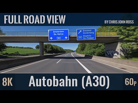 Autobahn (A30, A31), Germany: Bruchmühlen - Melle - Osnabrück - Ibbenbüren - Rheine - Emsbüren - 8K