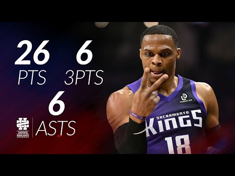 Russell Westbrook 26 pts 6 threes 6 asts vs Wizards 25/26 season