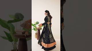 Black Embroidered Chiffon Suit - Video 1