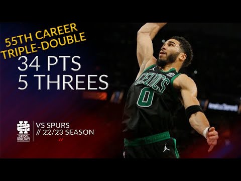 Jayson Tatum 34 pts 5 threes vs Spurs 22/23 season