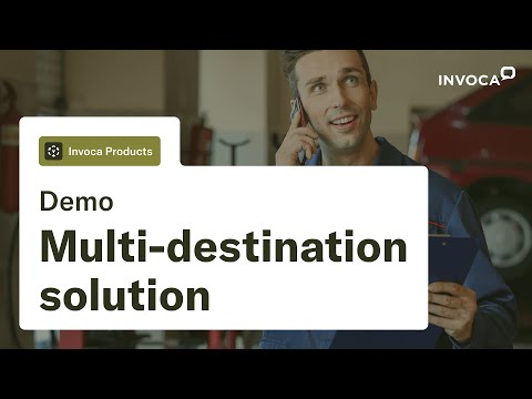 This video is a vendor-produced demonstration showcasing the multi-destination call tracking capabilities of the Invoca platform.