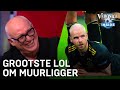 René en Johan lachen om muurligger: 'Dadelijk gaan er twee lepeltje-lepeltje liggen'