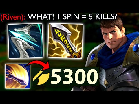 I play Garen but build Full Crit and do 5000+ damage every Spin