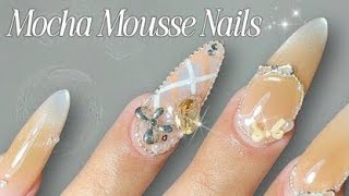 Mocha Mousse Nails 🤎| Fancy Nails | Korean nails | Gel X Nails At Home | Self Nails
