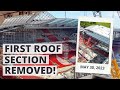 Anfield Road Stand Roof REMOVED! | Exclusive first look from INSIDE!