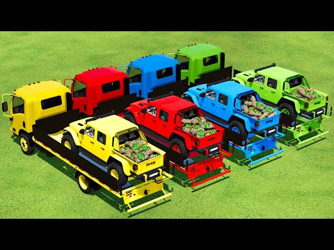 TRANSPORT MONEY BAG WITH JEEP GLADIATOR RUBICON & ISUZU TRUCKS - Farming Simulator 22