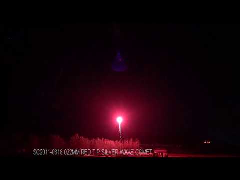 SC2011-0318 - 22mm Red Tip Silver Wave Tail Comet