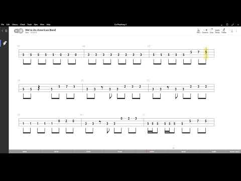 We're An American Band(Grand Funk Railroad ),Tablatura e base Senza Basso-Backing bass track-NO BASS