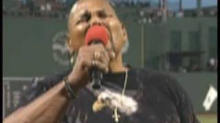 Aaron Neville Performs the National Anthem at Fenway Park