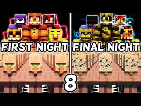 I Made 100 Villagers Simulate Survival At Five Nights at Freddy's Help Wanted in Minecraft