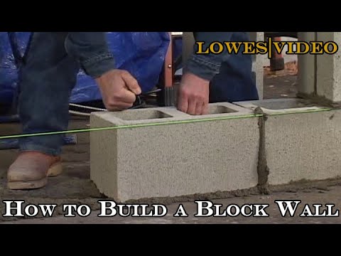Part of a video titled How to Build a Block Wall Lay the Blocks - YouTube