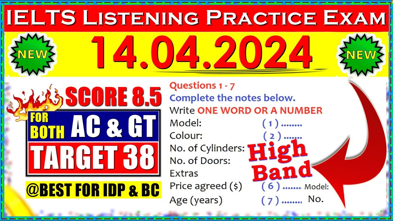 IELTS LISTENING PRACTICE TEST 2024 WITH ANSWERS | 14.04.2024