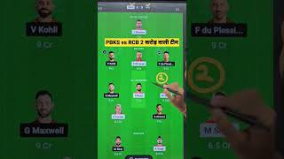 Punjab vs Bangalore Dream11 Team PBKS vs RCB Dream11 Prediction PBKS vs RCB Dream11 Team Today Match