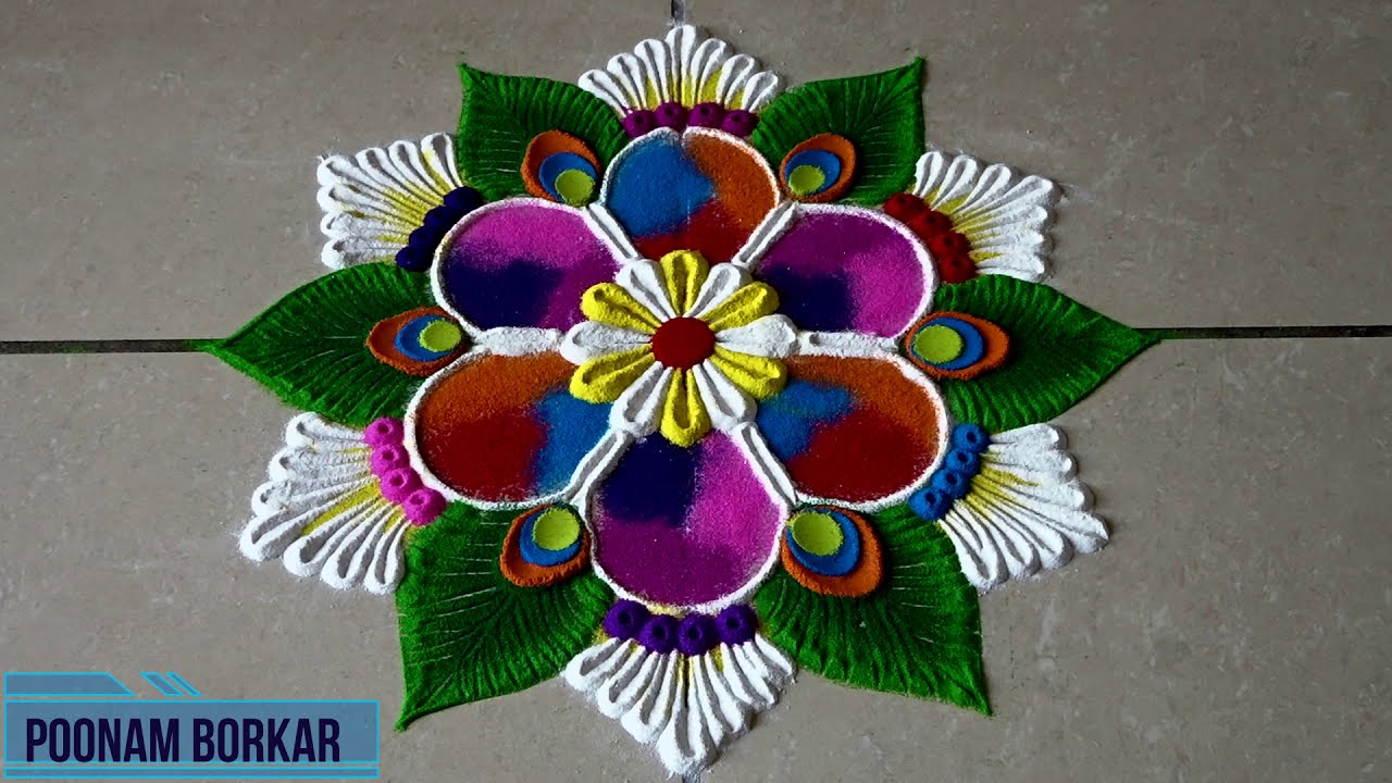 two small easy rangoli designs for beginners by poonam borkar