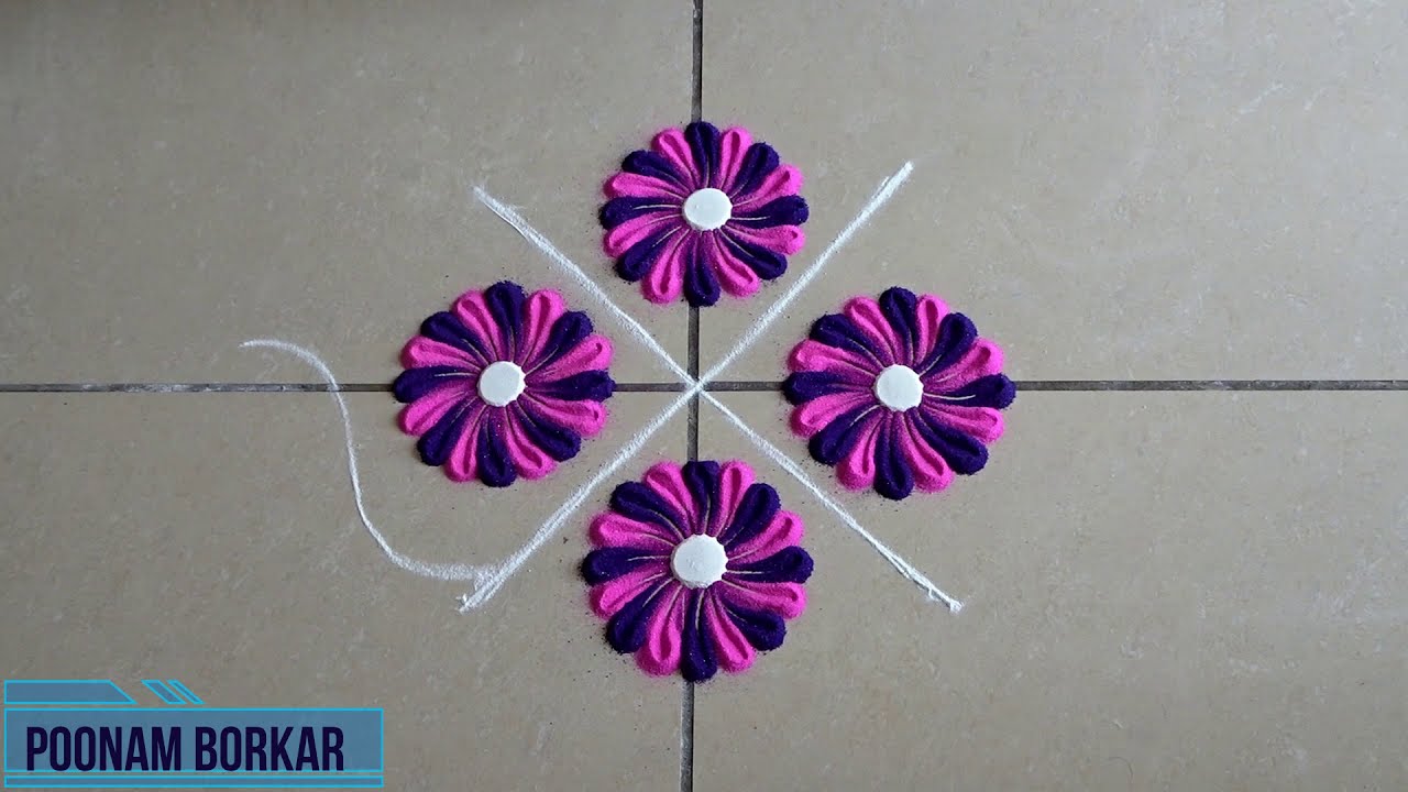 two small easy rangoli designs for beginners by poonam borkar
