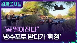 “곰 떨어진다”…방수포로 받다가 ‘휘청’ [경제콘서트] / KBS 2026.06.09.