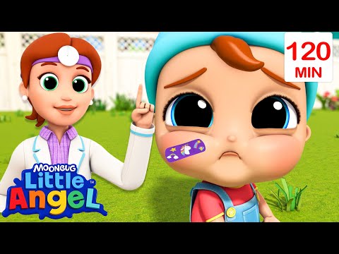 Oh No! Baby's First Boo Boo 😢 Bingo and Baby John | Little Angel - Nursery Rhymes and Kids Songs